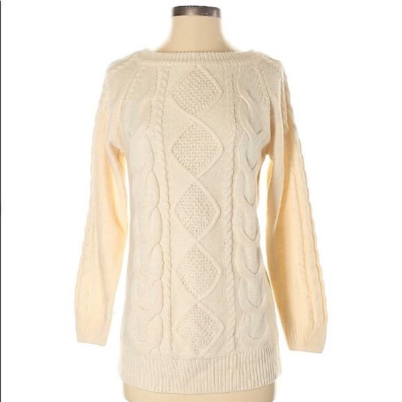Goodnight Macaroon Ivory BoHo Cable Sweater womens size small - Picture 1 of 2
